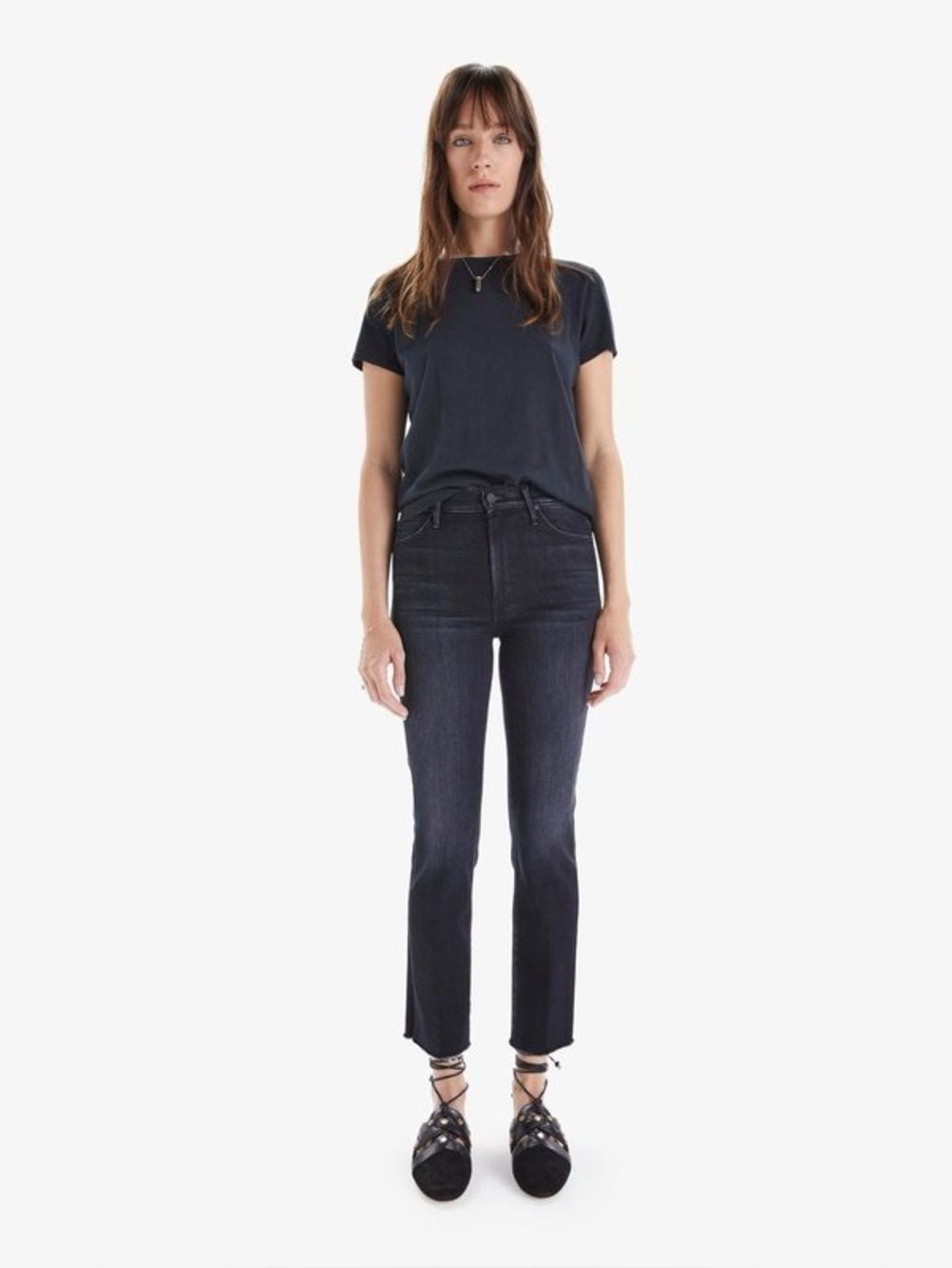 MOTHER High Waisted Rascal Ankle Snippet in Thunder Road Sz 29
